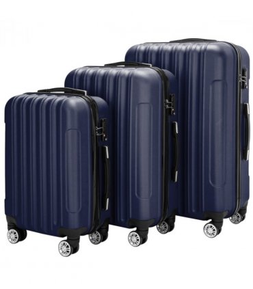 3 Pcs Suitcase Lightweight ABS Carry-on Hand Luggage 4 Spinner Wheels Trolley Case