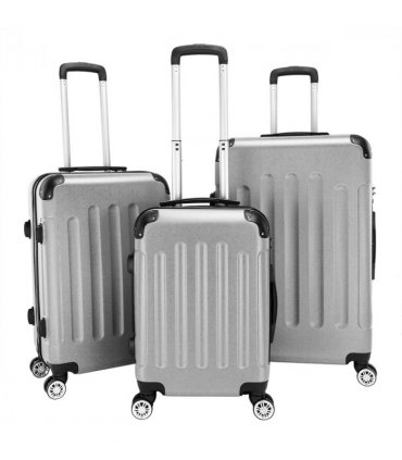 3 Pcs Suitcase Lightweight ABS Carry-on Hand Luggage 4 Spinner Wheels Trolley Case
