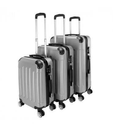 3 Pcs Suitcase Lightweight ABS Carry-on Hand Luggage 4 Spinner Wheels Trolley Case