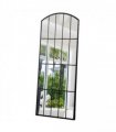 AcaciaHome Stylish 170cm Framed Arched Wall Mirror, Black Cast Iron Wall Mounted Mirror with Clear Glass, Mid Century Modern Decorative Mirror for Living Room, Entryway, Indoor or Outdoor Use