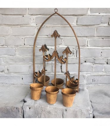 Stylish & Elegant Wall Mirror with Triple/Single Planter – Stylish Hanging Mirror with Built-In Plant Holders Indoor & Outdoor Décor for Living Rooms, Hallways, Gardens, or Office (75cm)