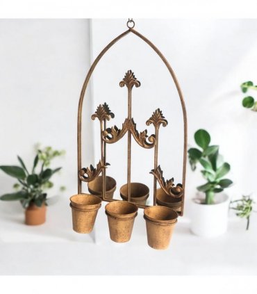 Stylish & Elegant Wall Mirror with Triple/Single Planter – Stylish Hanging Mirror with Built-In Plant Holders Indoor & Outdoor Décor for Living Rooms, Hallways, Gardens, or Office (75cm)