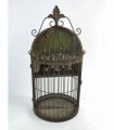 Durable Rustic Metal Bird Cage Wall Mirror 63cm Fleur De Lys Design Vintage-Style Garden Indoor & Outdoor Use Décor Perfect as a Decorative Mirror or Flower Display. (Silver)