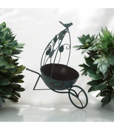 Durable and Rust-Resistant 36CM Metal Garden Planter – Elegant Outdoor Pot for Flowers, Herbs & Small Shrubs for Your Garden, Patio, or Balcony to Long-Lasting Use Any Outdoor Space (Green)