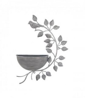 AcaciaHome Durable and Rust-Resistant 42CM Metal Garden Planter – Elegant Outdoor Pot for Flowers, Herbs & Small Shrubs for Your Garden, Patio, or Balcony to Long-Lasting Use Any Outdoor Space (Grey)