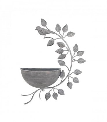 AcaciaHome Durable and Rust-Resistant 42CM Metal Garden Planter – Elegant Outdoor Pot for Flowers, Herbs & Small Shrubs for Your Garden, Patio, or Balcony to Long-Lasting Use Any Outdoor Space (Grey)