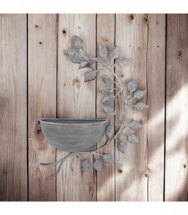 AcaciaHome Durable and Rust-Resistant 42CM Metal Garden Planter – Elegant Outdoor Pot for Flowers, Herbs & Small Shrubs for Your Garden, Patio, or Balcony to Long-Lasting Use Any Outdoor Space (Grey)