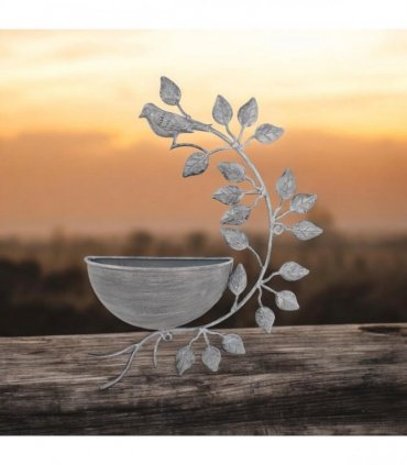 AcaciaHome Durable and Rust-Resistant 42CM Metal Garden Planter – Elegant Outdoor Pot for Flowers, Herbs & Small Shrubs for Your Garden, Patio, or Balcony to Long-Lasting Use Any Outdoor Space (Grey)