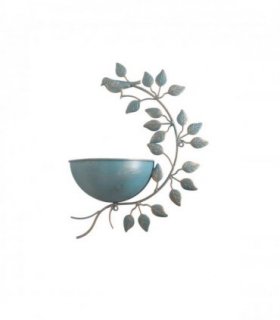 AcaciaHome Durable and Rust-Resistant 42CM Metal Garden Planter – Elegant Outdoor Pot for Flowers, Herbs & Small Shrubs for Your Garden, Patio, or Balcony to Long-Lasting Use Any Outdoor Space (Blue)