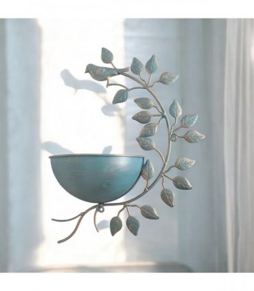 AcaciaHome Durable and Rust-Resistant 42CM Metal Garden Planter – Elegant Outdoor Pot for Flowers, Herbs & Small Shrubs for Your Garden, Patio, or Balcony to Long-Lasting Use Any Outdoor Space (Blue)