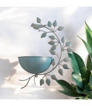 AcaciaHome Durable and Rust-Resistant 42CM Metal Garden Planter – Elegant Outdoor Pot for Flowers, Herbs & Small Shrubs for Your Garden, Patio, or Balcony to Long-Lasting Use Any Outdoor Space (Blue)