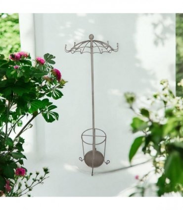 Elegant and Premium 172CM Metal Coat Stand & Umbrella Holder - Sturdy and Space-Saving Design with Multiple Hooks Storage for Coats, Hats, and Umbrellas for Home, Office, and Entryway (Cream)