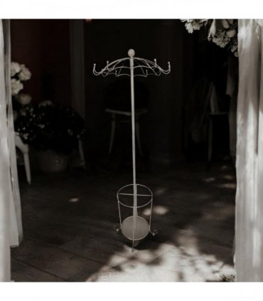 Elegant and Premium 172CM Metal Coat Stand & Umbrella Holder - Sturdy and Space-Saving Design with Multiple Hooks Storage for Coats, Hats, and Umbrellas for Home, Office, and Entryway (Cream)