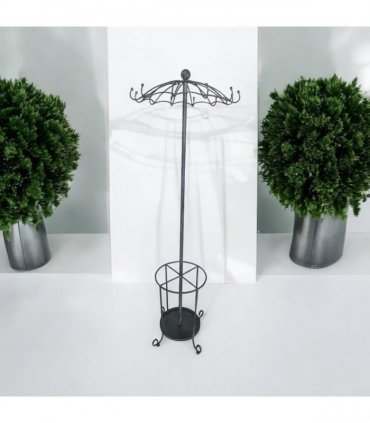 Elegant and Premium 172CM Metal Coat Stand & Umbrella Holder - Sturdy and Space-Saving Design with Multiple Hooks Storage for Coats, Hats, and Umbrellas for Home, Office, and Entryway (Grey)
