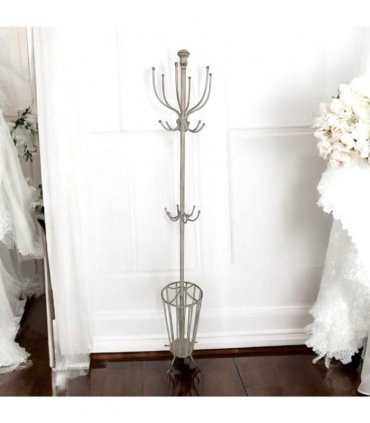 AcaciaHome Elegant and Premium 175CM Metal Coat Stand and Umbrella Holder – Sturdy and Stylish Storage for Coats, Jackets, and Durable Umbrellas for Entryways, Hallways, and Offices (Cream)
