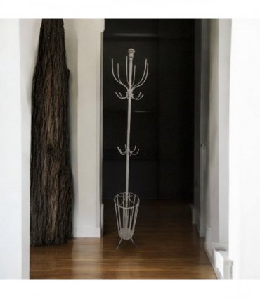 AcaciaHome Elegant and Premium 175CM Metal Coat Stand and Umbrella Holder – Sturdy and Stylish Storage for Coats, Jackets, and Durable Umbrellas for Entryways, Hallways, and Offices (Cream)