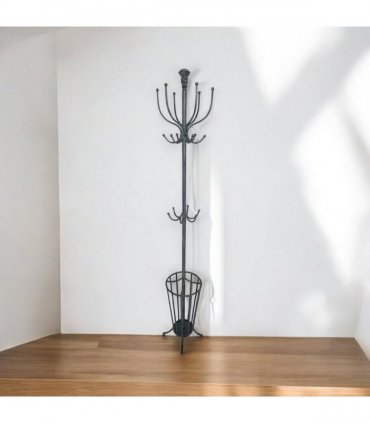 AcaciaHome Elegant and Premium 175CM Metal Coat Stand and Umbrella Holder – Sturdy and Stylish Storage for Coats, Jackets, and Durable Umbrellas for Entryways, Hallways, and Offices (GREY)