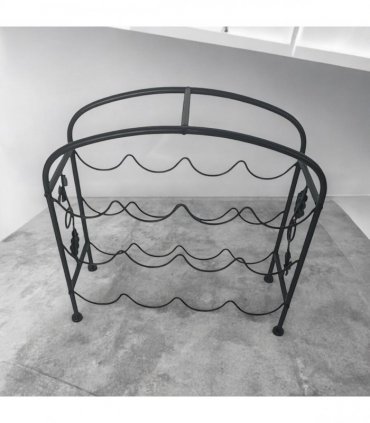 AcaciaHome Stylish and Elegant 40CM 12-Bottle Wine Holder – Sleek design complements modern and traditional spaces with Solid Wood Rack for Wine Storage for Bar, Office, and Living spaces (Black)