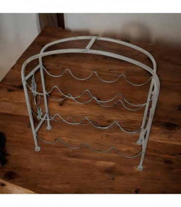 AcaciaHome Stylish and Elegant 40CM 12-Bottle Wine Holder – Sleek design complements modern and traditional spaces with Solid Wood Rack for Wine Storage for Bar, Office, and Living spaces (Cream)