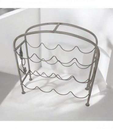 AcaciaHome Stylish and Elegant 40CM 12-Bottle Wine Holder – Sleek design complements modern and traditional spaces with Solid Wood Rack for Wine Storage for Bar, Office, and Living spaces (Cream)