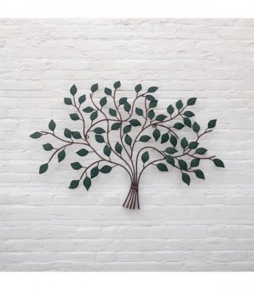 AcaciaHome Stylish and Elegant 55CM Tree of Life Wall Decor - Handcrafted Modern Metal Wall Hanging Symbolizing Renewal & Prosperity for Living Room, Bedroom, or Outdoor Patio Decoration (Green)