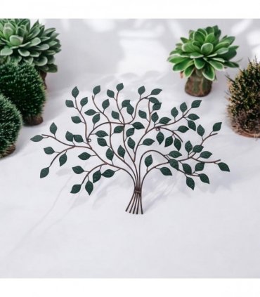 AcaciaHome Stylish and Elegant 55CM Tree of Life Wall Decor - Handcrafted Modern Metal Wall Hanging Symbolizing Renewal & Prosperity for Living Room, Bedroom, or Outdoor Patio Decoration (Green)