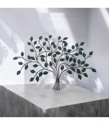 AcaciaHome Stylish and Elegant 55CM Tree of Life Wall Decor - Handcrafted Modern Metal Wall Hanging Symbolizing Renewal & Prosperity for Living Room, Bedroom, or Outdoor Patio Decoration (Green)