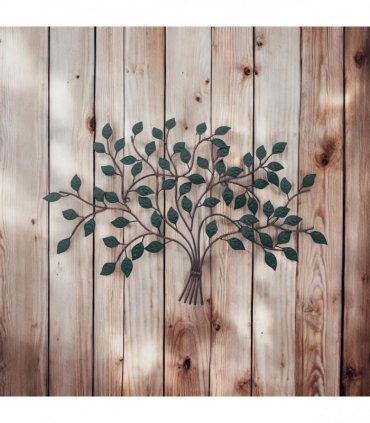 AcaciaHome Stylish and Elegant 55CM Tree of Life Wall Decor - Handcrafted Modern Metal Wall Hanging Symbolizing Renewal & Prosperity for Living Room, Bedroom, or Outdoor Patio Decoration (Green)