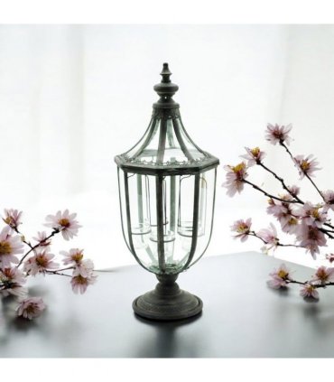 Durable and Stylish Metal Glass Candle Lantern – Antique-Inspired Holder with Decorative Shape, Perfect for Garden, Patio, or Home Décor, Functional and Durable Lighting Accent