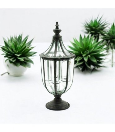 Durable and Stylish Metal Glass Candle Lantern – Antique-Inspired Holder with Decorative Shape, Perfect for Garden, Patio, or Home Décor, Functional and Durable Lighting Accent