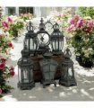 Stylish & Elegant Stunning Set of 6 Metal Bronze Tealight Lantern Holders – Art Deco Style with Painted Metal Frame, Glass Panels, Perfect for Flameless/LED Candles, Indoor & Outdoor Décor