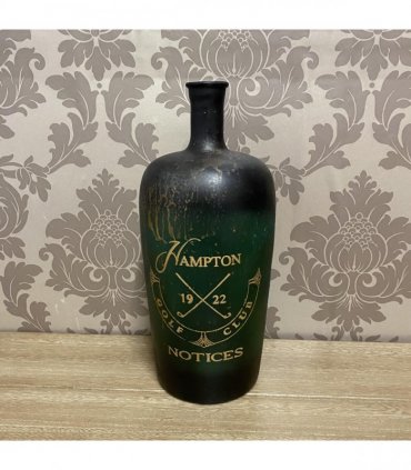 Green Glass Bottle Vase Decorative Home - Rustic Design for Flowers & Xmas Gift
