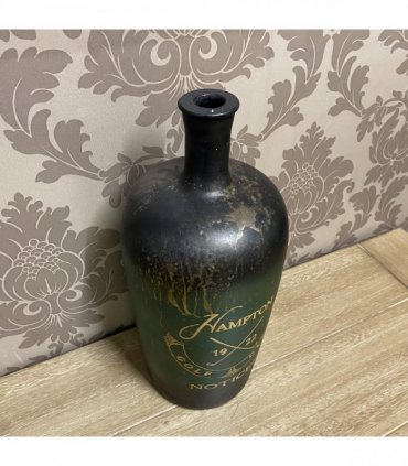 Green Glass Bottle Vase Decorative Home - Rustic Design for Flowers & Xmas Gift