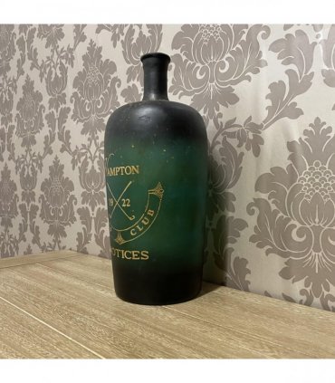 Green Glass Bottle Vase Decorative Home - Rustic Design for Flowers & Xmas Gift