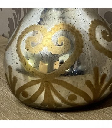 Elegant Silver & Gold Decorative Bottle Vase, Unique Rustic Home Décor Gift Idea