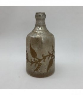 Silver Gold Decorative Bottle Vase, Rustic Home Décor Perfect for Flower & Gifts