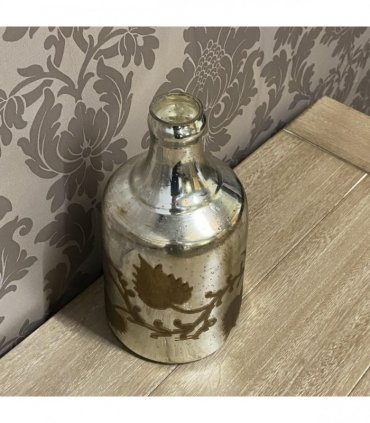 Silver Gold Decorative Bottle Vase, Rustic Home Décor Perfect for Flower & Gifts
