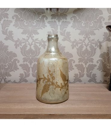 Silver Gold Decorative Bottle Vase, Rustic Home Décor Perfect for Flower & Gifts