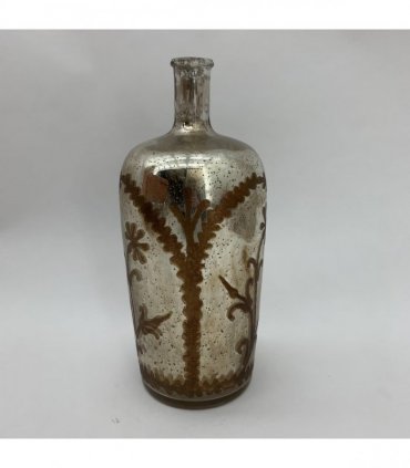 15" ANTIQUE SILVER GLASS DECORATIVE VASE