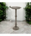 Antique Iron Metal Feeder Birdbath with Hand-Finished Distressed Design - Stylish Outdoor Décor for Bird Lovers with Standalone Garden Ornament and Feeder Bowl & Stand (Stand Design - 65cm)