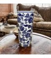 AcaciaHome Durable Ceramic Round Umbrella stand–Perfect Holder for Home, Office, & Entryway - Adds a Sophisticated Touch to Living Spaces for Canes, & Walking Sticks (Round Blue & White)