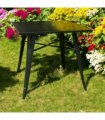 Contemporary and Durable 80x80x76cm Metal Dining Table - Modern Table for Home, Bistro, Cafe, Patio, Indoor, and Outdoor Use for Breakfast, Outdoor Gatherings, or any Spaces (Black)