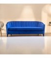 AcaciaHome Durable & Stylish Blue/Pink/Leopard Print Velvet Tub Couch 3-Seater Sofa | Contemporary Drop Arm Design | Comfortable Living Room Seating | Perfect for Home & Office (Blue Velvet)