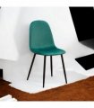 AcaciaHome Modern & Stylish Velvet Cushion Padded Metal Legs Dining Chairs - Ergonomic Design Comfortable Chairs Perfect for Kitchen, Dining, Living Room, and etc. (Green)