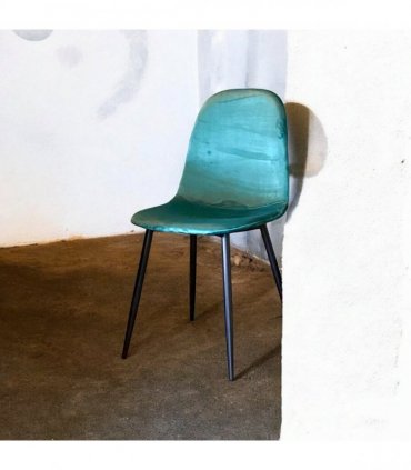 AcaciaHome Modern & Stylish Velvet Cushion Padded Metal Legs Dining Chairs - Ergonomic Design Comfortable Chairs Perfect for Kitchen, Dining, Living Room, and etc. (Green)