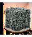 Elegant and Comfortable 38CM Dark Grey Faux Fur Cube Ottoman Footstool - Super soft faux fur footstool with sponge padding that Ultimate Modern Decor at Home or Office