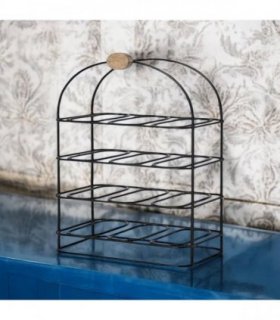 Durable & Stylish Cast Iron Black 8/9/12-Bottle Wine Rack - Premium Organizer with Durable Metal Frame with Elegant Design to Showcase Wine Bottles for Home, Kitchens, or Bars (25" CAST IRON)