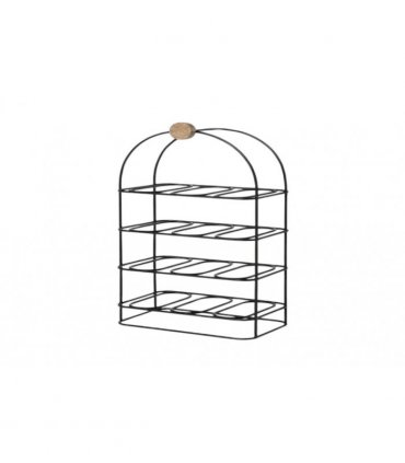 Durable & Stylish Cast Iron Black 8/9/12-Bottle Wine Rack - Premium Organizer with Durable Metal Frame with Elegant Design to Showcase Wine Bottles for Home, Kitchens, or Bars (25" CAST IRON)