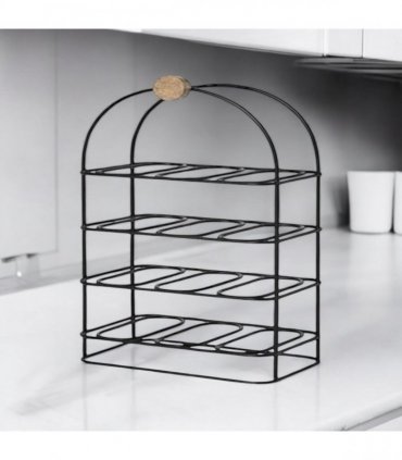 Durable & Stylish Cast Iron Black 8/9/12-Bottle Wine Rack - Premium Organizer with Durable Metal Frame with Elegant Design to Showcase Wine Bottles for Home, Kitchens, or Bars (25" CAST IRON)