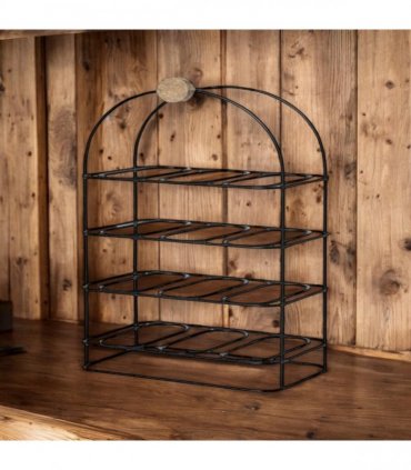 Durable & Stylish Cast Iron Black 8/9/12-Bottle Wine Rack - Premium Organizer with Durable Metal Frame with Elegant Design to Showcase Wine Bottles for Home, Kitchens, or Bars (25" CAST IRON)